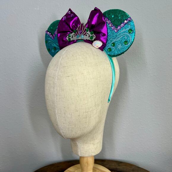 Princess Ariel Minnie Ears | Disney Little Mermaid-Inspired Mouse Ears Headband - Picture 3 of 5